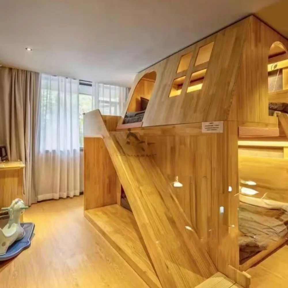Bunk Bed With Stairs And Slide - Amerykańskie łóżko piętrowe dla dzieci z