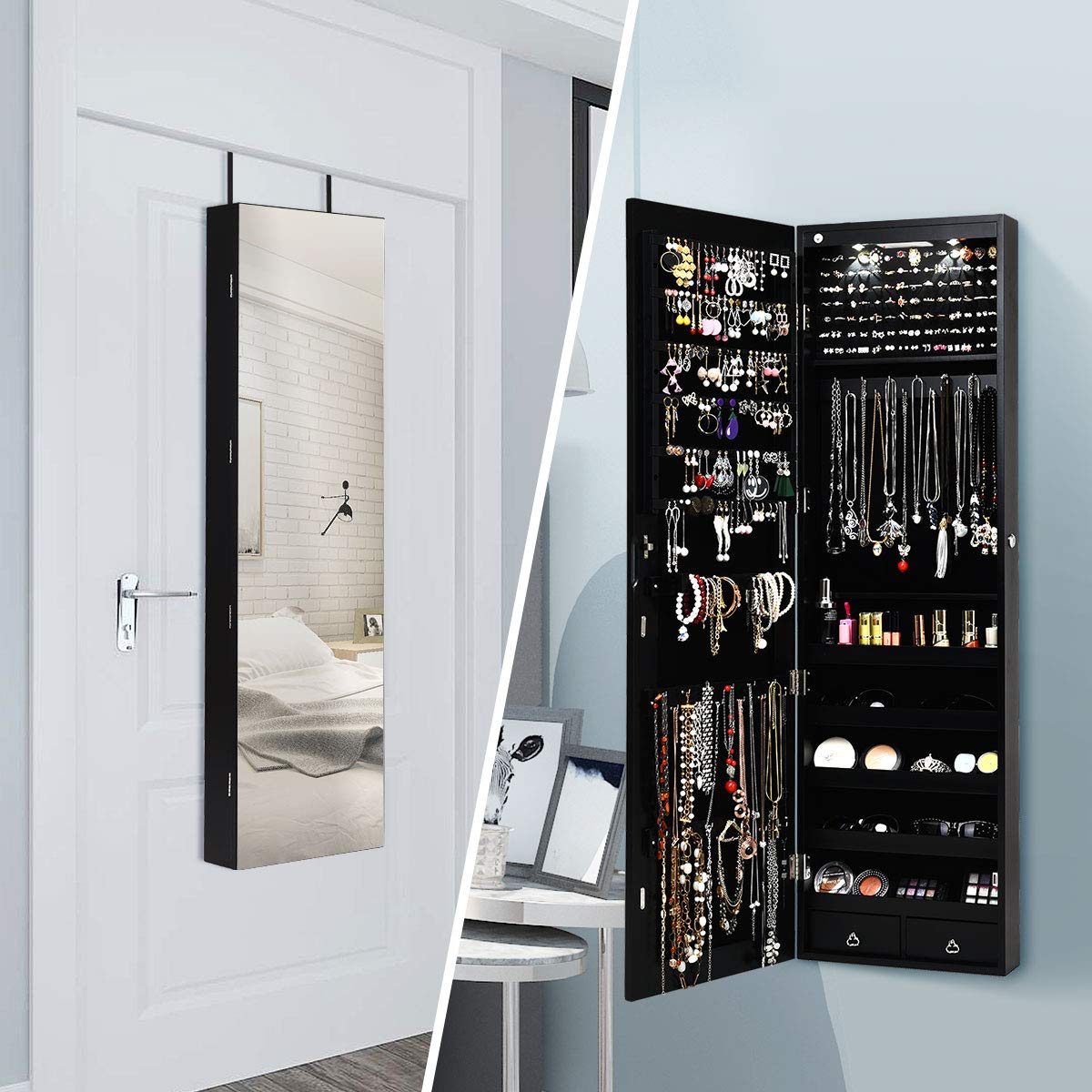 Szafka na biżuterię montowana  – Full Length Mirror Jewelry Armoire recenzja i cena