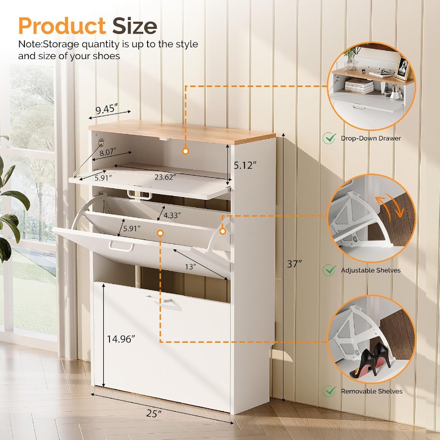Szafka na buty do przedpokoju, – Shoe Rack Cabinet Narrow Entryway recenzja i cena