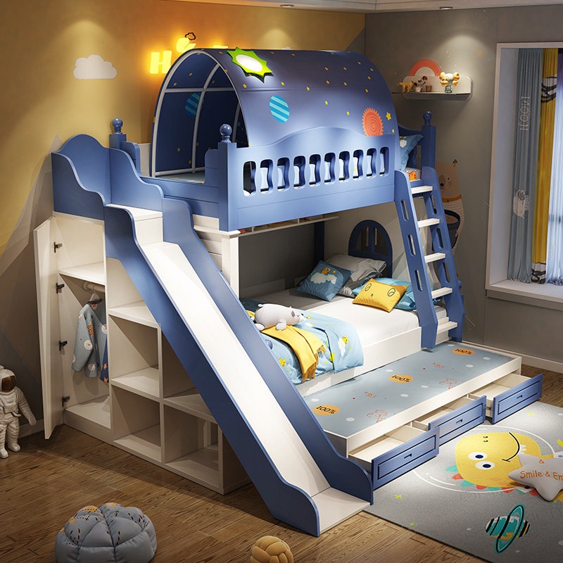 Łóżko dla dzieci, łóżko piętro – Bunk Bed With Stairs And Slide recenzja i cena