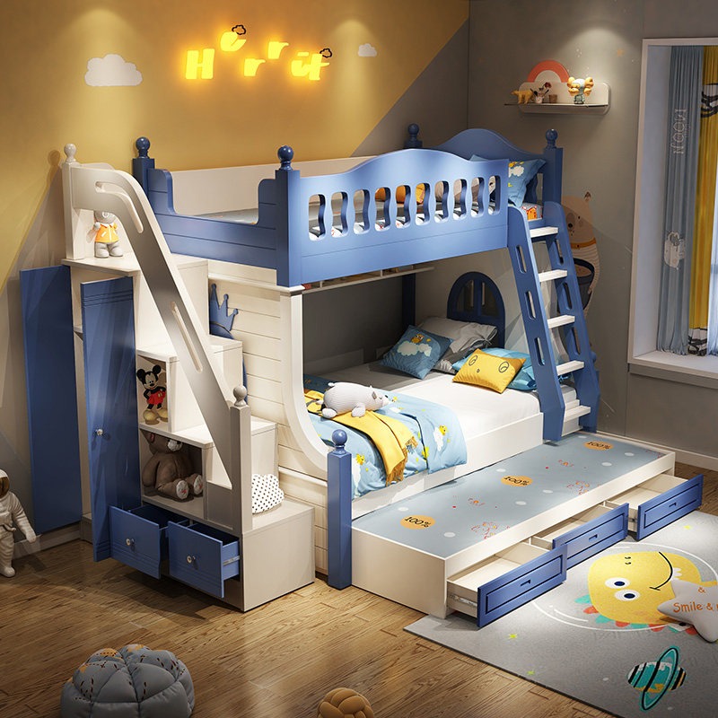 Łóżko dla dzieci, łóżko piętro – Bunk Bed With Stairs And Slide recenzja i cena