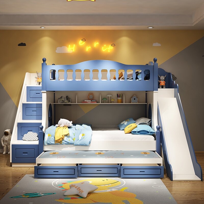 Łóżko dla dzieci, łóżko piętro – Bunk Bed With Stairs And Slide recenzja i cena