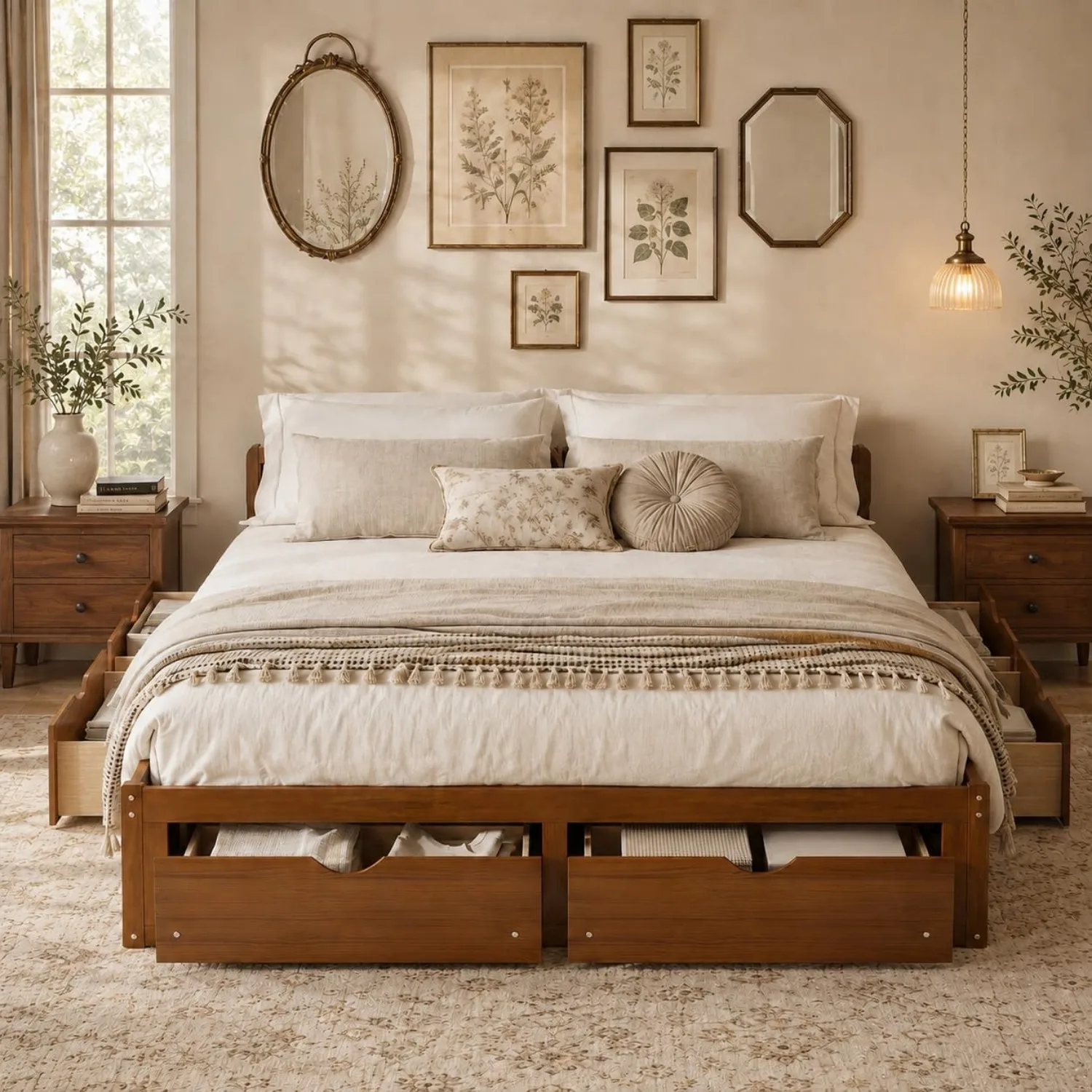 Minimalistyczna rama łóżka z d – King Size Bed Frame With Storage Drawers recenzja i cena