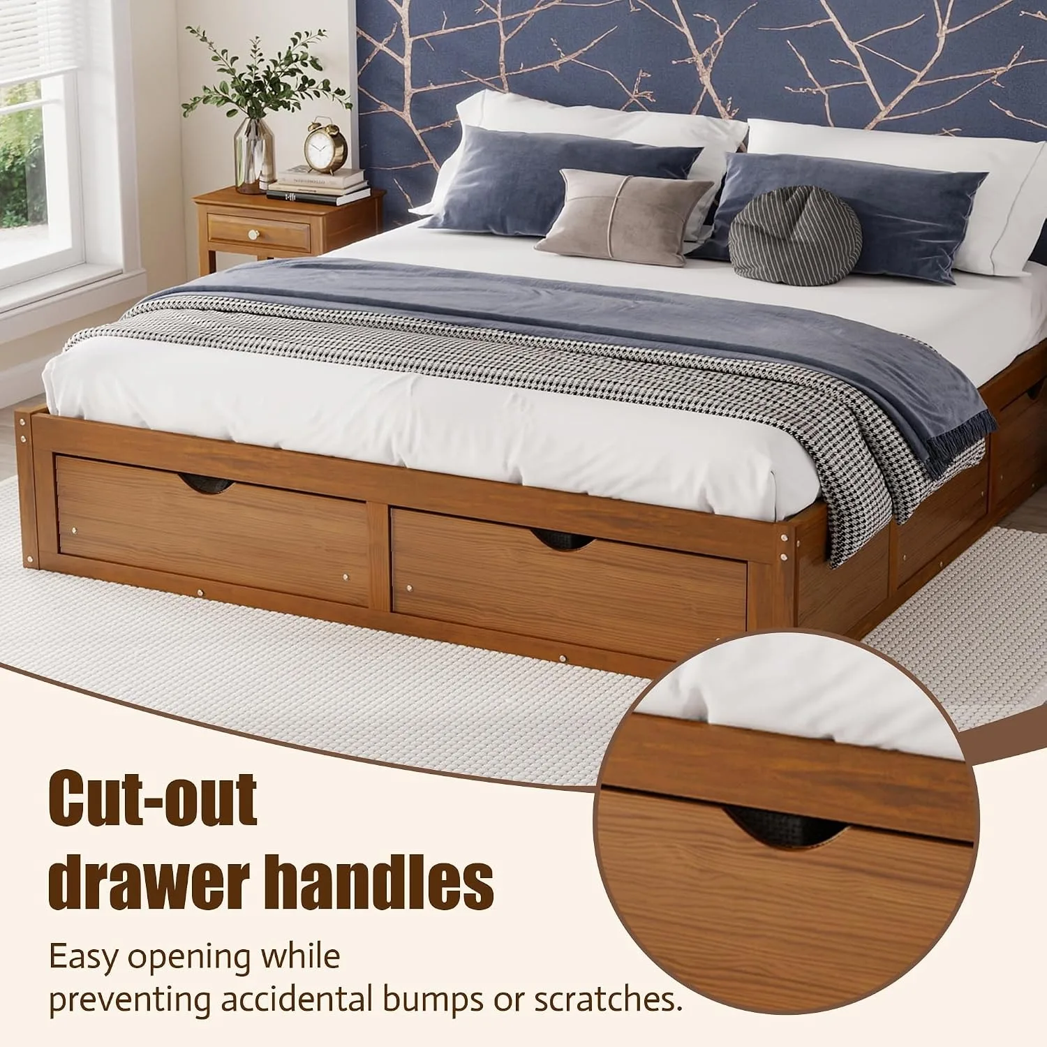 Minimalistyczna rama łóżka z d – King Size Bed Frame With Storage Drawers recenzja i cena