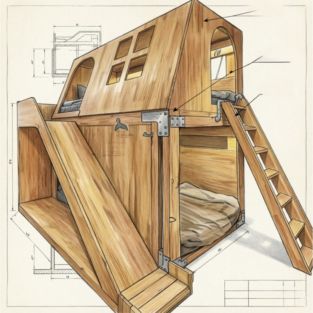 Amerykańskie łóżko piętrowe dl – Bunk Bed With Stairs And Slide recenzja i cena